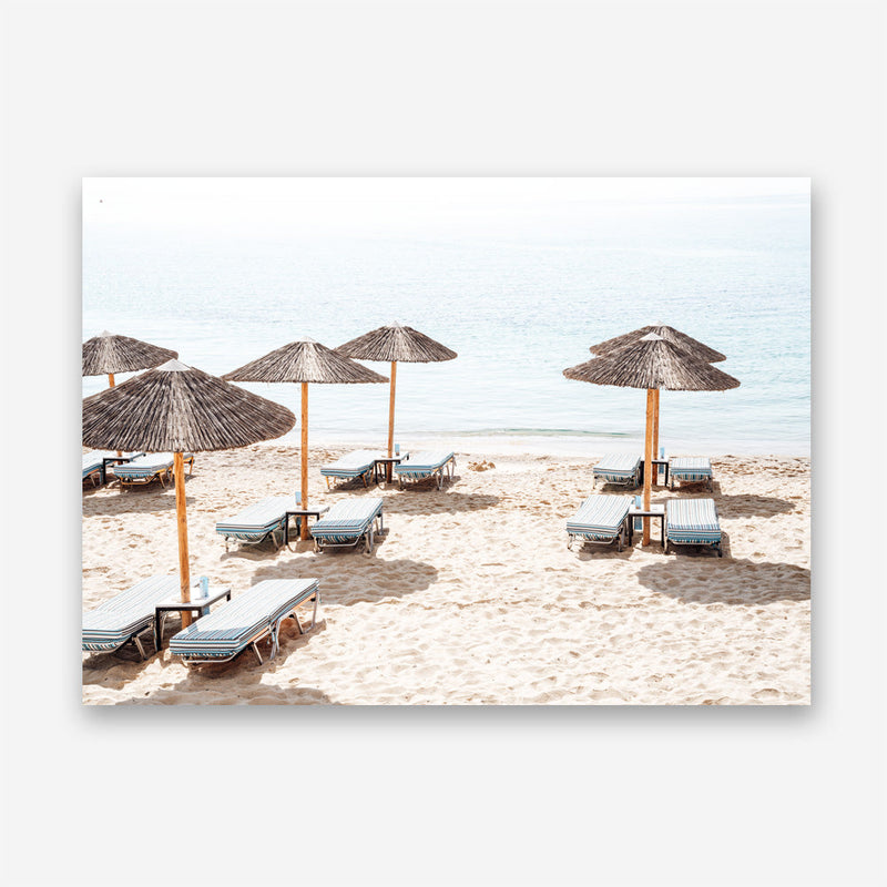 Shop Psarou Beach II Photo Canvas Print a coastal themed photography framed stretched canvas print from The Print Emporium wall artwork collection - Buy Australian made prints for the home and your interior decor space, TPE-1376-CA-35X46-NF
