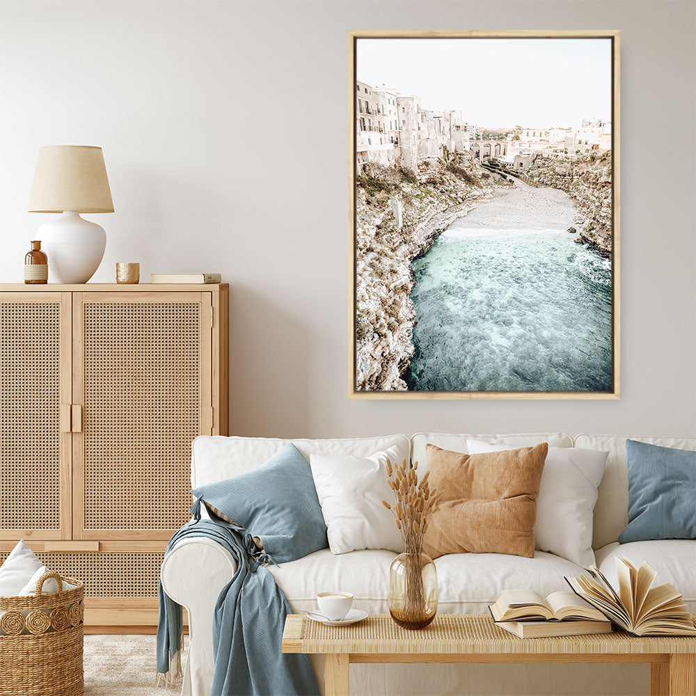 Shop Puglia View II Photo Canvas Print a coastal themed photography framed stretched canvas print from The Print Emporium wall artwork collection - Buy Australian made prints for the home and your interior decor space, TPE-1155-CA-35X46-NF