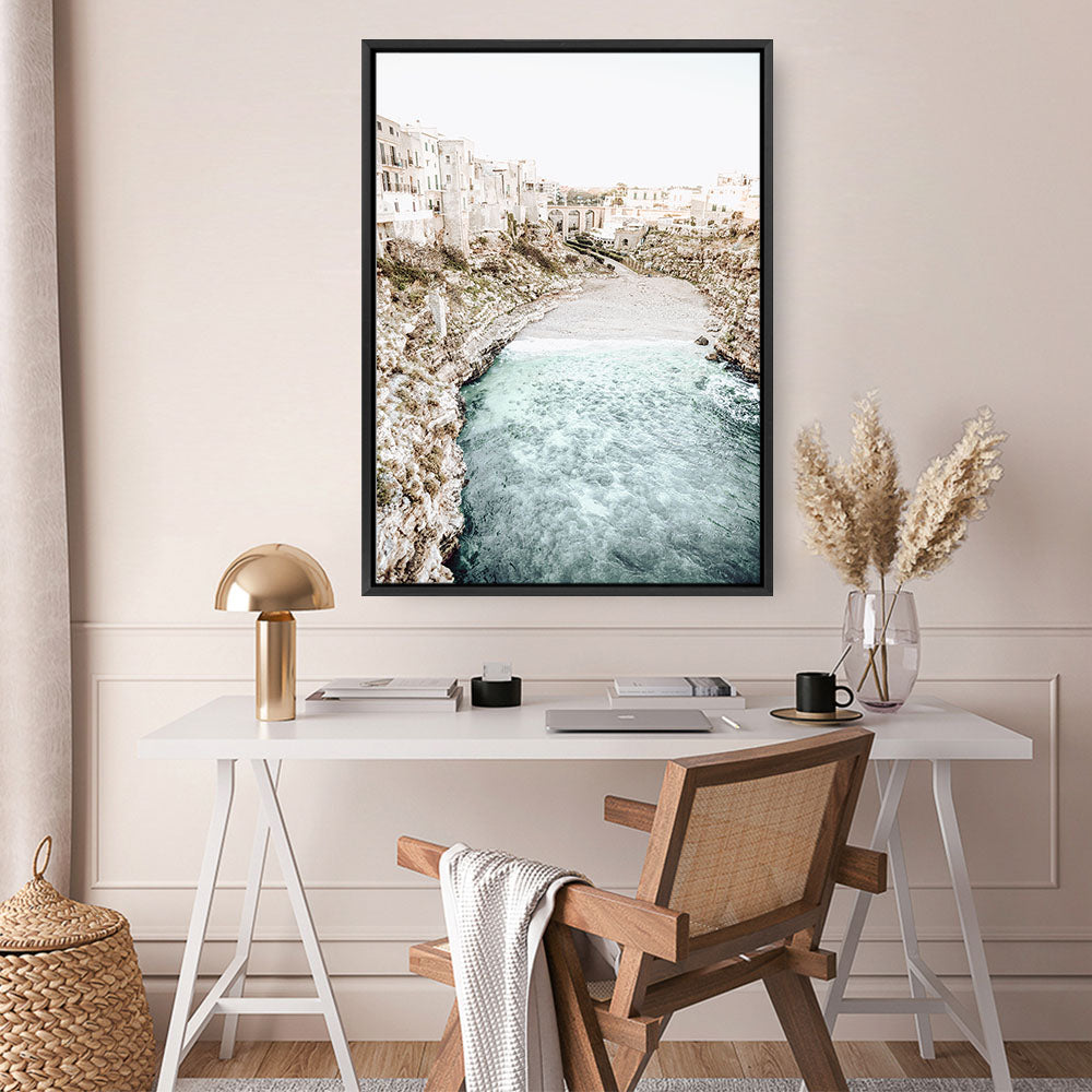 Shop Puglia View II Photo Canvas Print a coastal themed photography framed stretched canvas print from The Print Emporium wall artwork collection - Buy Australian made prints for the home and your interior decor space, TPE-1155-CA-35X46-NF