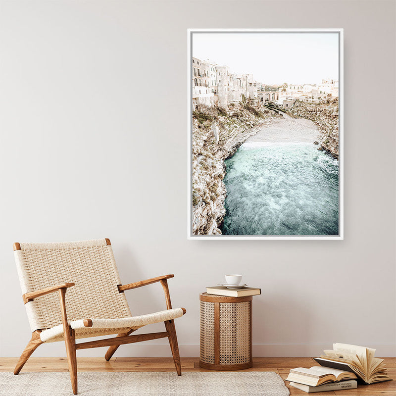Shop Puglia View II Photo Canvas Print a coastal themed photography framed stretched canvas print from The Print Emporium wall artwork collection - Buy Australian made prints for the home and your interior decor space, TPE-1155-CA-35X46-NF