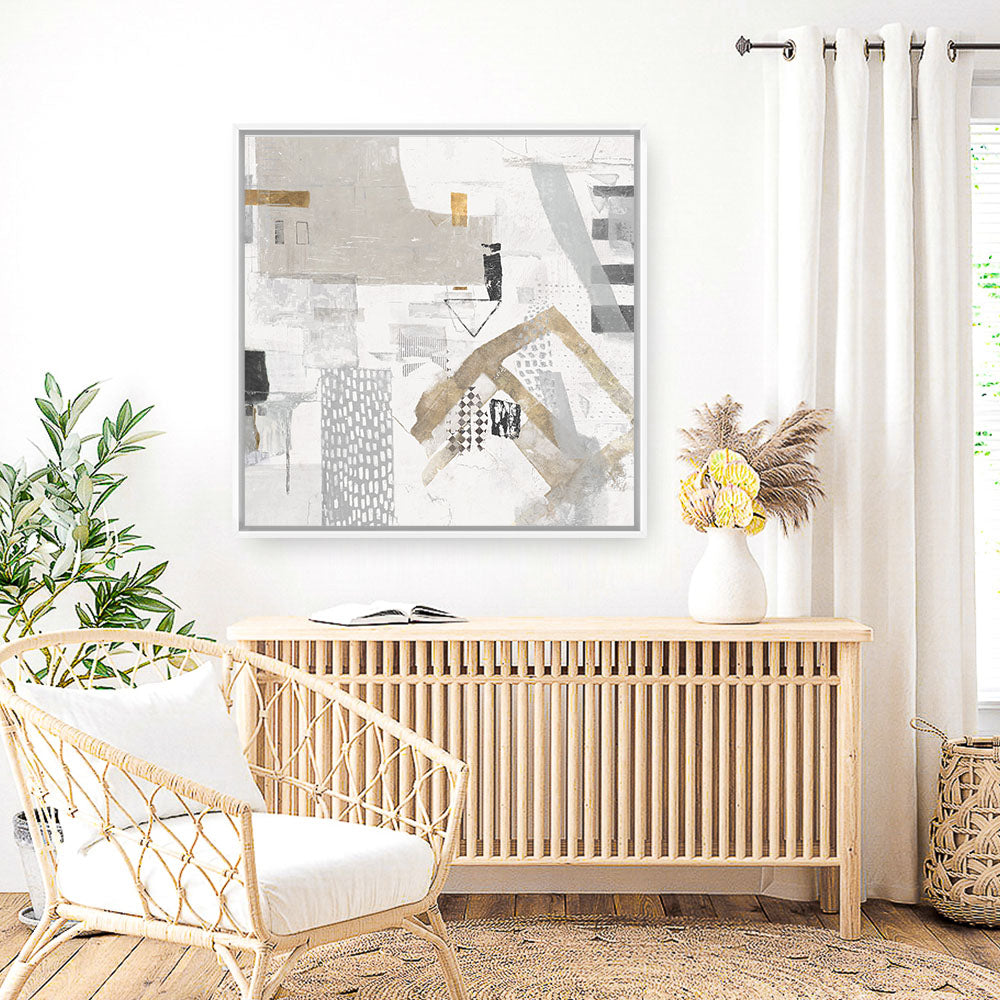 Shop Puzzled (Square) Canvas Print a painted abstract themed framed canvas wall art print from The Print Emporium artwork collection - Buy Australian made fine art painting style stretched canvas prints for the home and your interior decor space, TPE-PC-AH004-CA-40X40-NF