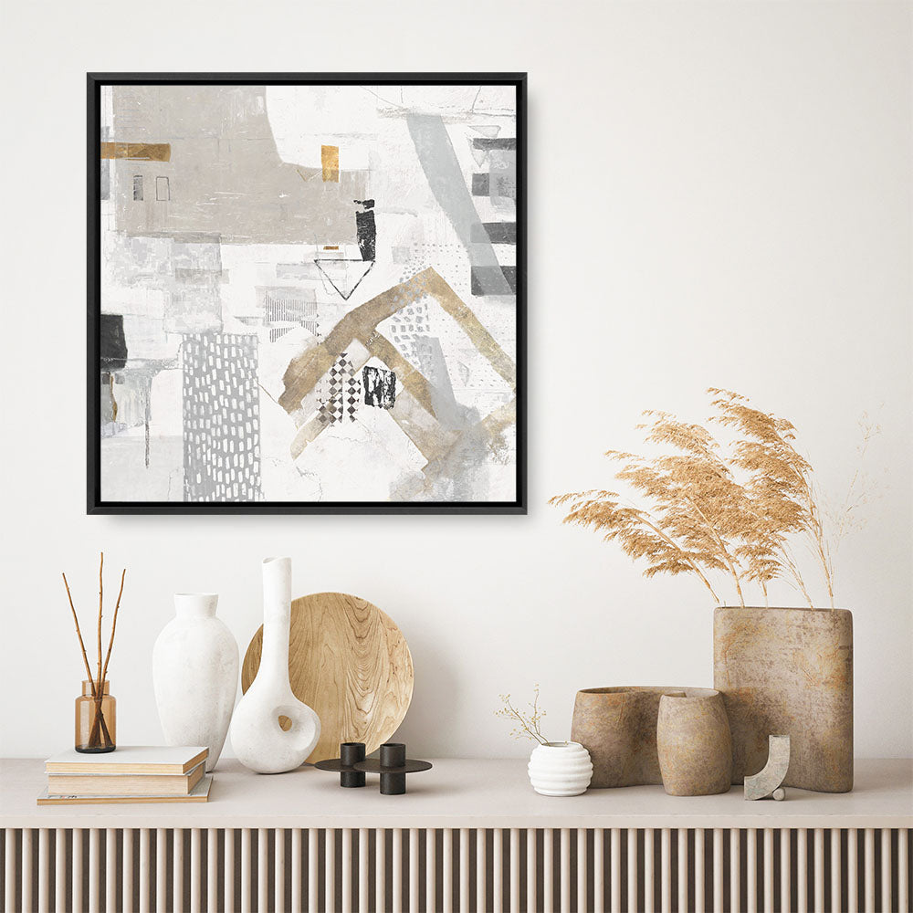 Shop Puzzled (Square) Canvas Print a painted abstract themed framed canvas wall art print from The Print Emporium artwork collection - Buy Australian made fine art painting style stretched canvas prints for the home and your interior decor space, TPE-PC-AH004-CA-40X40-NF