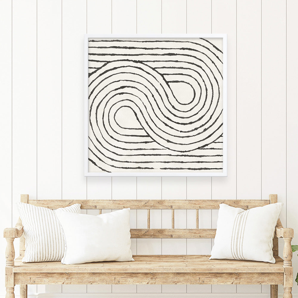 Shop Rainbow Road I BW (Square) Art Print a painted abstract themed wall art print from The Print Emporium wall artwork collection - Buy Australian made fine art painting style poster and framed prints for the home and your interior decor room, TPE-WA-56577-AP