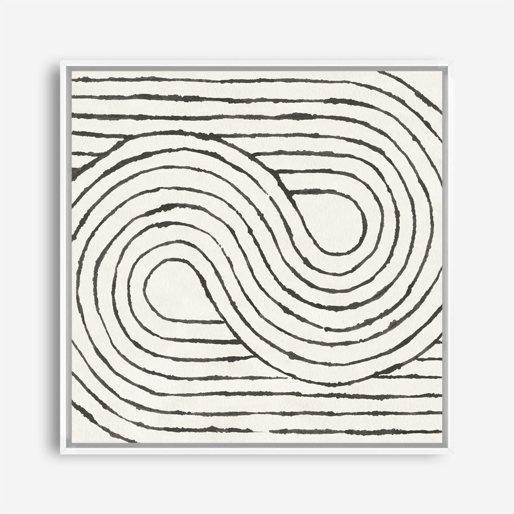 Shop Rainbow Road I BW (Square) Canvas Print a painted abstract themed framed canvas wall art print from The Print Emporium artwork collection - Buy Australian made fine art painting style stretched canvas prints for the home and your interior decor space, TPE-WA-56577-CA-40X40-NF