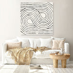 Shop Rainbow Road I BW (Square) Canvas Print a painted abstract themed framed canvas wall art print from The Print Emporium artwork collection - Buy Australian made fine art painting style stretched canvas prints for the home and your interior decor space, TPE-WA-56577-CA-40X40-NF