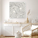 Shop Rainbow Road I BW (Square) Canvas Print a painted abstract themed framed canvas wall art print from The Print Emporium artwork collection - Buy Australian made fine art painting style stretched canvas prints for the home and your interior decor space, TPE-WA-56577-CA-40X40-NF