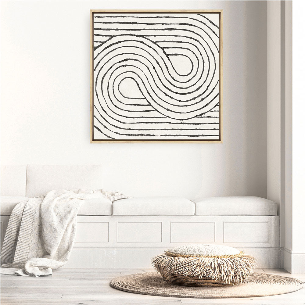 Shop Rainbow Road I BW (Square) Canvas Print a painted abstract themed framed canvas wall art print from The Print Emporium artwork collection - Buy Australian made fine art painting style stretched canvas prints for the home and your interior decor space, TPE-WA-56577-CA-40X40-NF