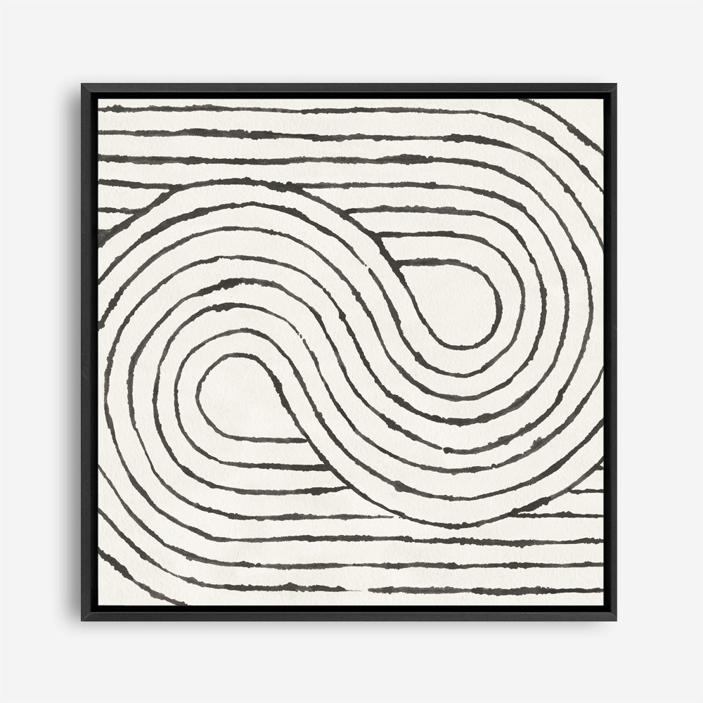 Shop Rainbow Road I BW (Square) Canvas Print a painted abstract themed framed canvas wall art print from The Print Emporium artwork collection - Buy Australian made fine art painting style stretched canvas prints for the home and your interior decor space, TPE-WA-56577-CA-40X40-NF