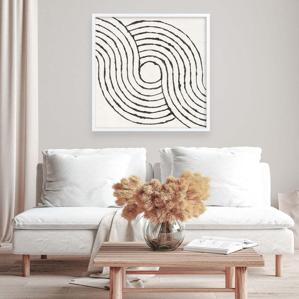 Shop Rainbow Road II BW (Square) Art Print a painted abstract themed wall art print from The Print Emporium wall artwork collection - Buy Australian made fine art painting style poster and framed prints for the home and your interior decor room, TPE-WA-56578-AP