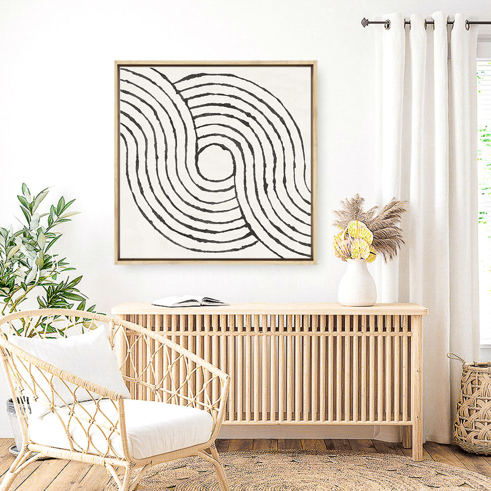 Shop Rainbow Road II BW (Square) Canvas Print a painted abstract themed framed canvas wall art print from The Print Emporium artwork collection - Buy Australian made fine art painting style stretched canvas prints for the home and your interior decor space, TPE-WA-56578-CA-40X40-NF