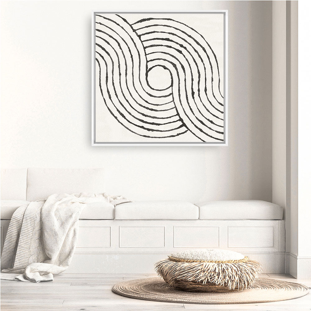 Shop Rainbow Road II BW (Square) Canvas Print a painted abstract themed framed canvas wall art print from The Print Emporium artwork collection - Buy Australian made fine art painting style stretched canvas prints for the home and your interior decor space, TPE-WA-56578-CA-40X40-NF