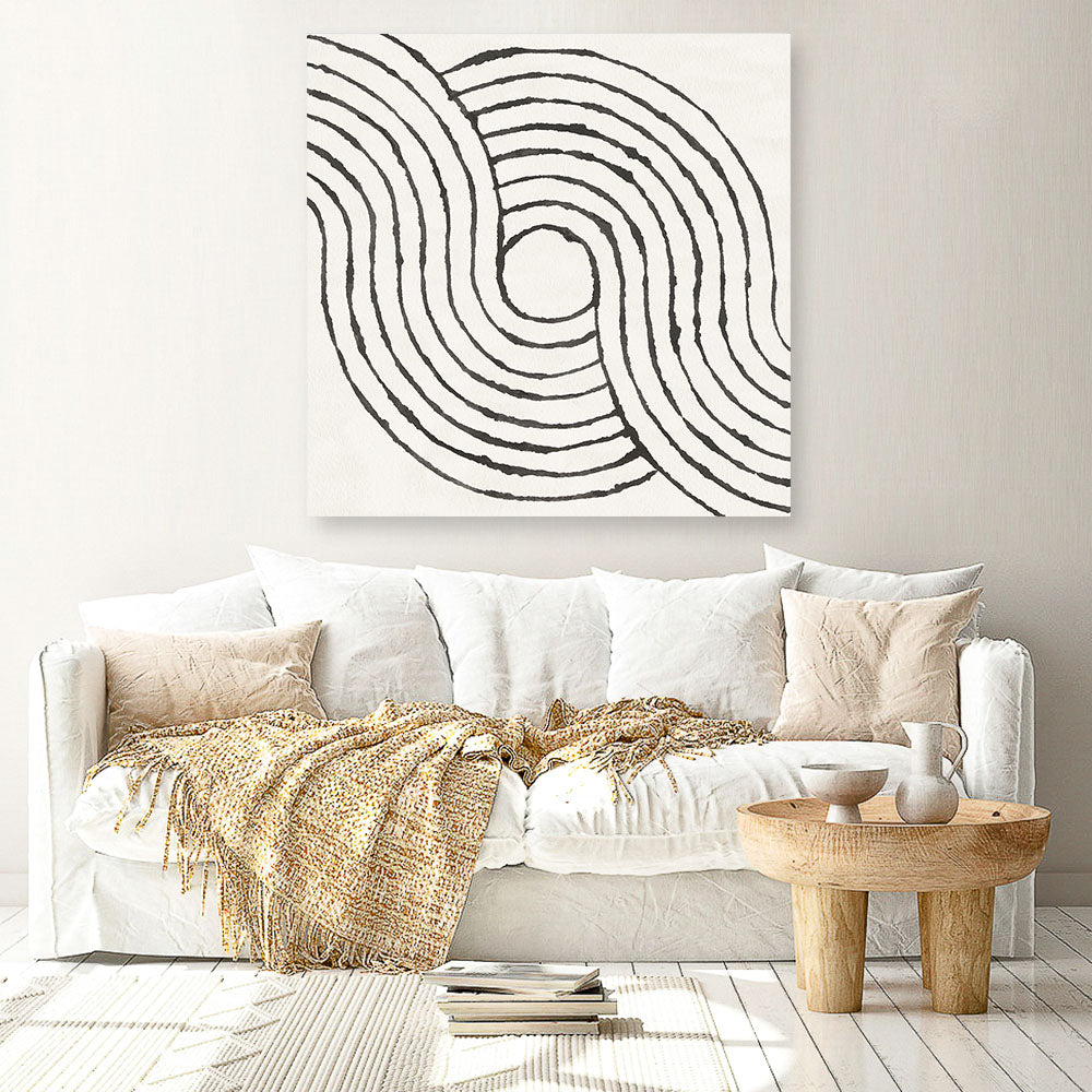 Shop Rainbow Road II BW (Square) Canvas Print a painted abstract themed framed canvas wall art print from The Print Emporium artwork collection - Buy Australian made fine art painting style stretched canvas prints for the home and your interior decor space, TPE-WA-56578-CA-40X40-NF