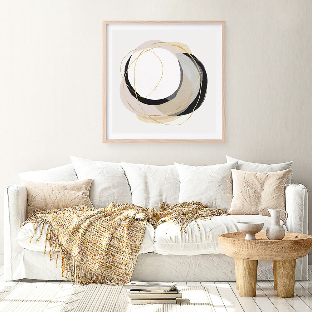 Shop Ring of Gold I (Square) Art Print a painted abstract themed wall art print from The Print Emporium wall artwork collection - Buy Australian made fine art painting style poster and framed prints for the home and your interior decor room, TPE-PC-PI429-AP
