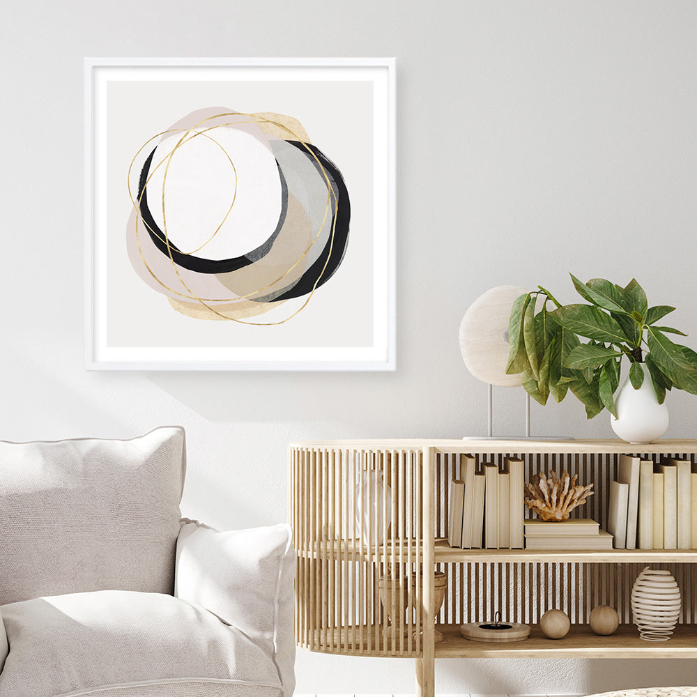 Shop Ring of Gold I (Square) Art Print a painted abstract themed wall art print from The Print Emporium wall artwork collection - Buy Australian made fine art painting style poster and framed prints for the home and your interior decor room, TPE-PC-PI429-AP