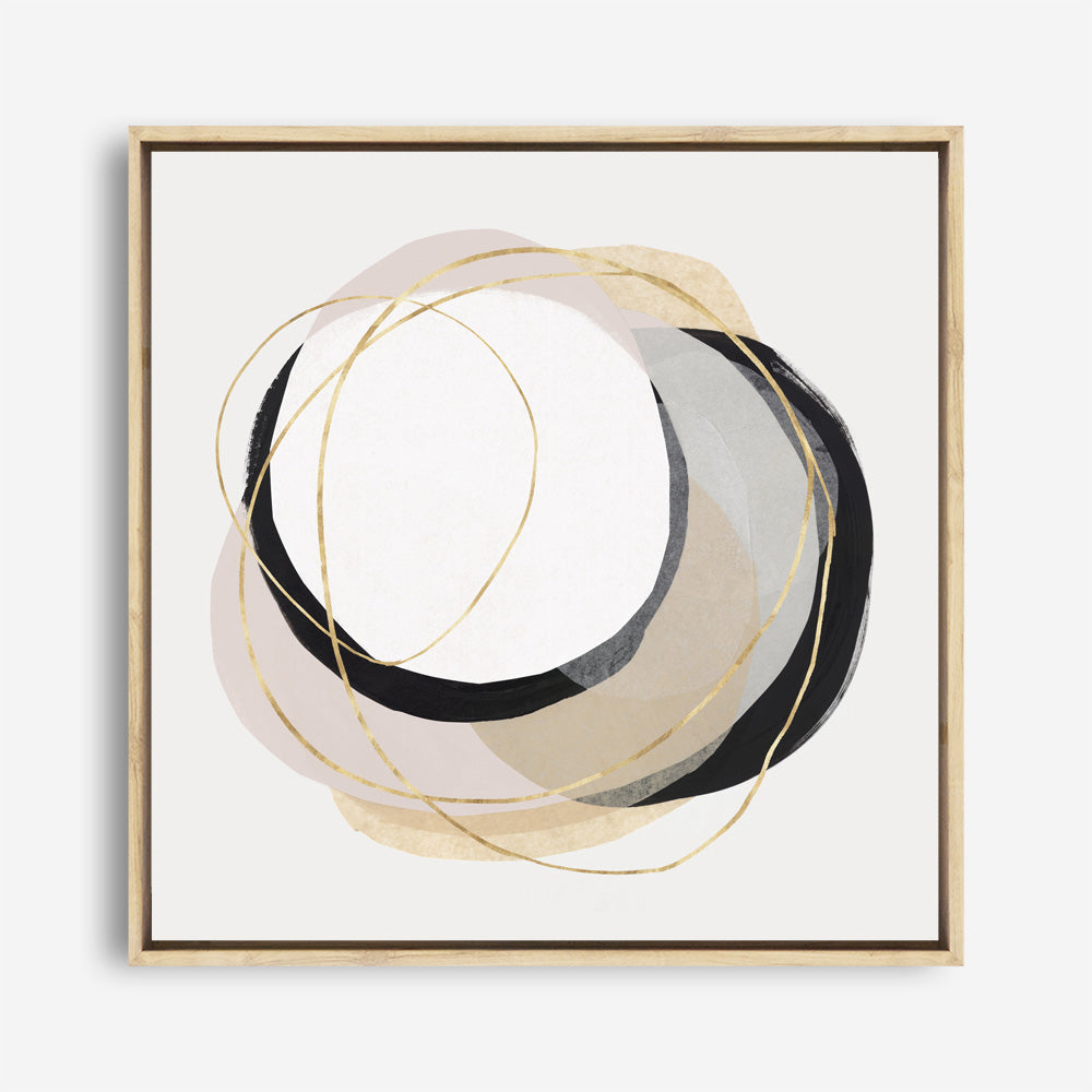 Shop Ring of Gold I (Square) Canvas Print a painted abstract themed framed canvas wall art print from The Print Emporium artwork collection - Buy Australian made fine art painting style stretched canvas prints for the home and your interior decor space, TPE-PC-PI429-CA-40X40-NF