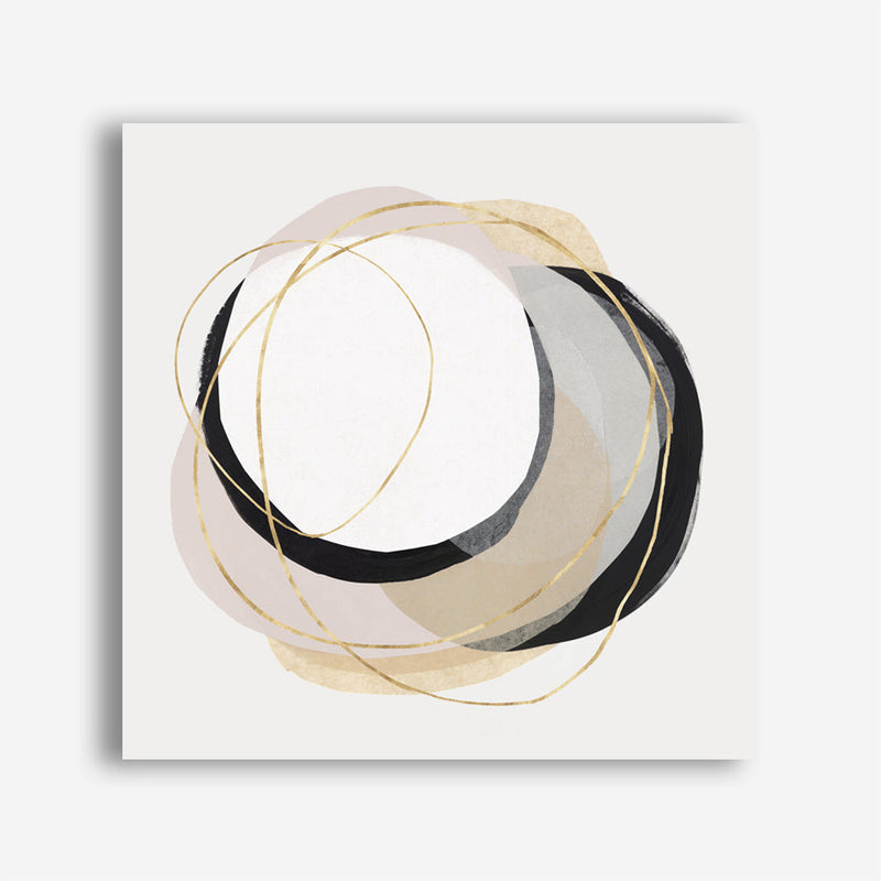 Shop Ring of Gold I (Square) Canvas Print a painted abstract themed framed canvas wall art print from The Print Emporium artwork collection - Buy Australian made fine art painting style stretched canvas prints for the home and your interior decor space, TPE-PC-PI429-CA-40X40-NF
