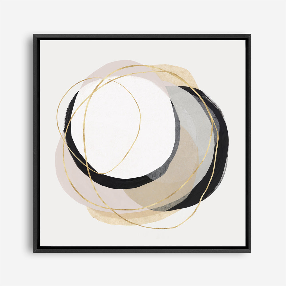Shop Ring of Gold I (Square) Canvas Print a painted abstract themed framed canvas wall art print from The Print Emporium artwork collection - Buy Australian made fine art painting style stretched canvas prints for the home and your interior decor space, TPE-PC-PI429-CA-40X40-NF