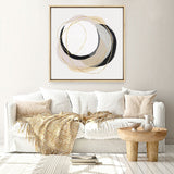 Shop Ring of Gold I (Square) Canvas Print a painted abstract themed framed canvas wall art print from The Print Emporium artwork collection - Buy Australian made fine art painting style stretched canvas prints for the home and your interior decor space, TPE-PC-PI429-CA-40X40-NF