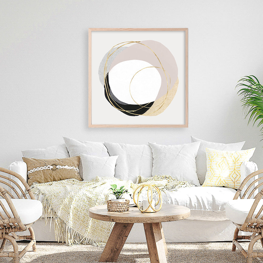 Shop Ring of Gold II (Square) Art Print a painted abstract themed wall art print from The Print Emporium wall artwork collection - Buy Australian made fine art painting style poster and framed prints for the home and your interior decor room, TPE-PC-PI430-AP