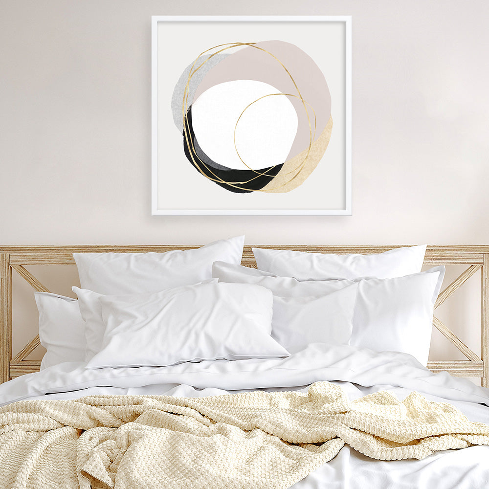 Shop Ring of Gold II (Square) Art Print a painted abstract themed wall art print from The Print Emporium wall artwork collection - Buy Australian made fine art painting style poster and framed prints for the home and your interior decor room, TPE-PC-PI430-AP