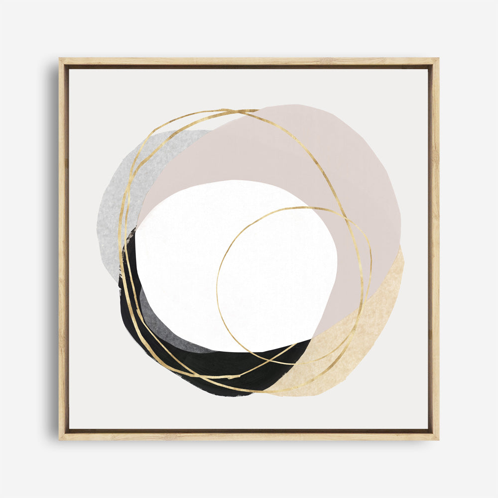 Shop Ring of Gold II (Square) Canvas Print a painted abstract themed framed canvas wall art print from The Print Emporium artwork collection - Buy Australian made fine art painting style stretched canvas prints for the home and your interior decor space, TPE-PC-PI430-CA-40X40-NF