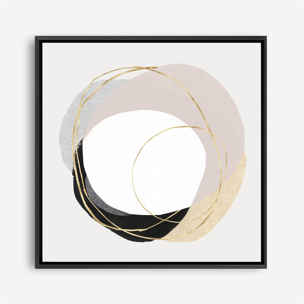 Shop Ring of Gold II (Square) Canvas Print a painted abstract themed framed canvas wall art print from The Print Emporium artwork collection - Buy Australian made fine art painting style stretched canvas prints for the home and your interior decor space, TPE-PC-PI430-CA-40X40-NF