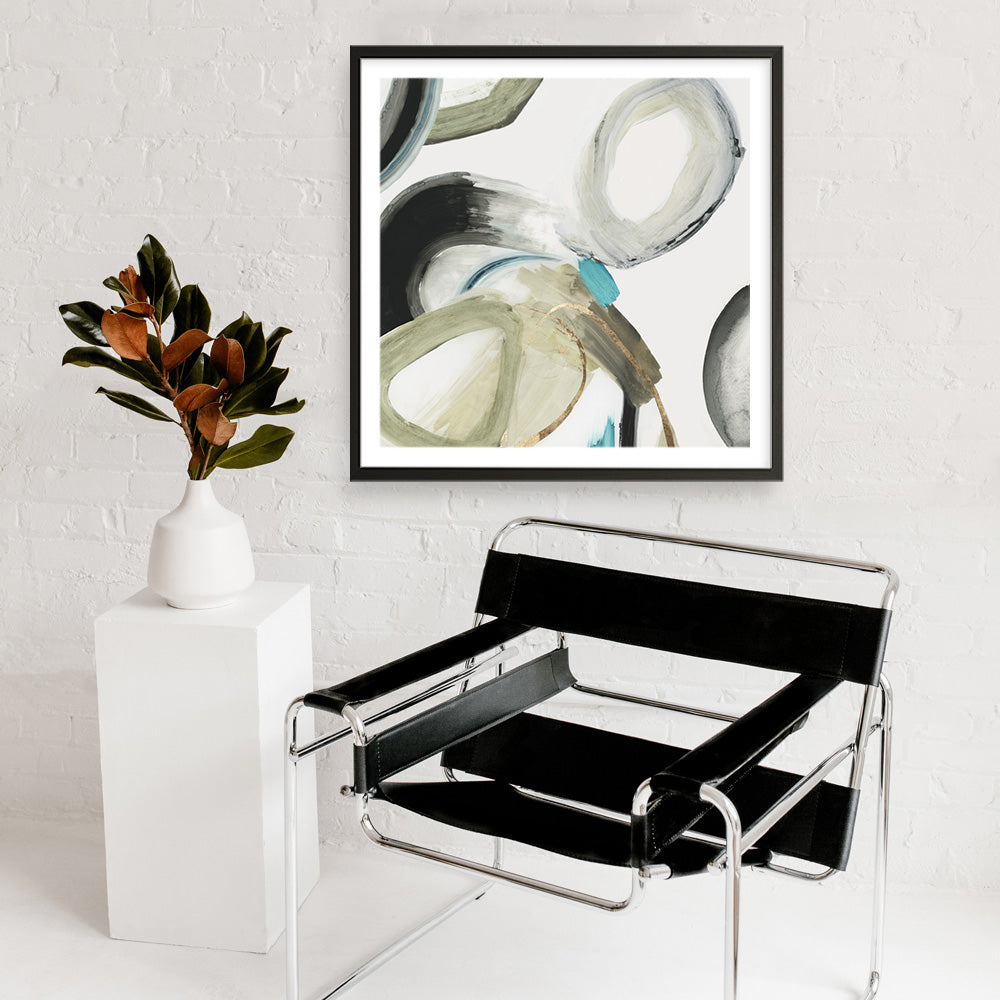 Shop Rings And Lines I (Square) Art Print a painted abstract themed wall art print from The Print Emporium wall artwork collection - Buy Australian made fine art painting style poster and framed prints for the home and your interior decor room, TPE-PC-PG627-AP