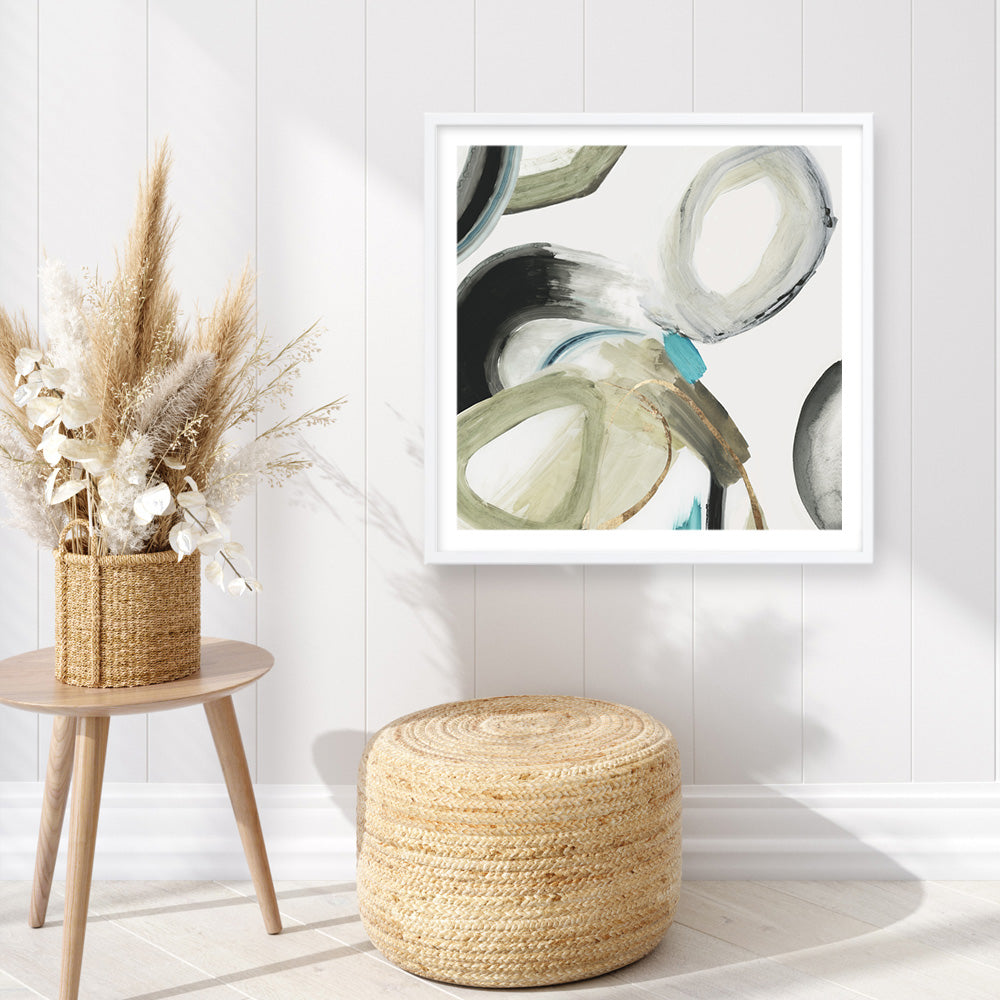 Shop Rings And Lines I (Square) Art Print a painted abstract themed wall art print from The Print Emporium wall artwork collection - Buy Australian made fine art painting style poster and framed prints for the home and your interior decor room, TPE-PC-PG627-AP