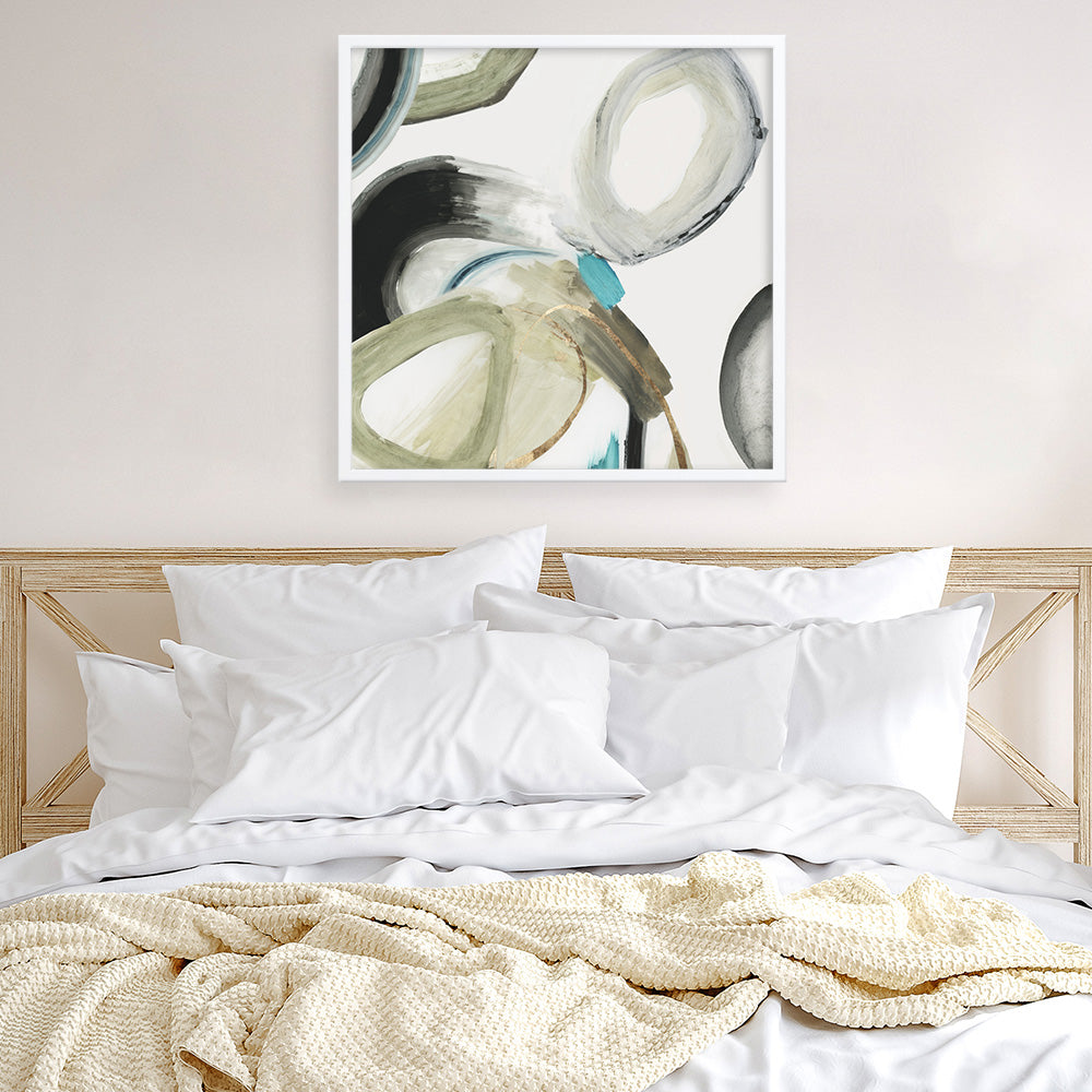 Shop Rings And Lines I (Square) Art Print a painted abstract themed wall art print from The Print Emporium wall artwork collection - Buy Australian made fine art painting style poster and framed prints for the home and your interior decor room, TPE-PC-PG627-AP