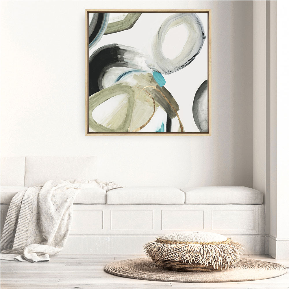 Shop Rings And Lines I (Square) Canvas Print a painted abstract themed framed canvas wall art print from The Print Emporium artwork collection - Buy Australian made fine art painting style stretched canvas prints for the home and your interior decor space, TPE-PC-PG627-CA-40X40-NF