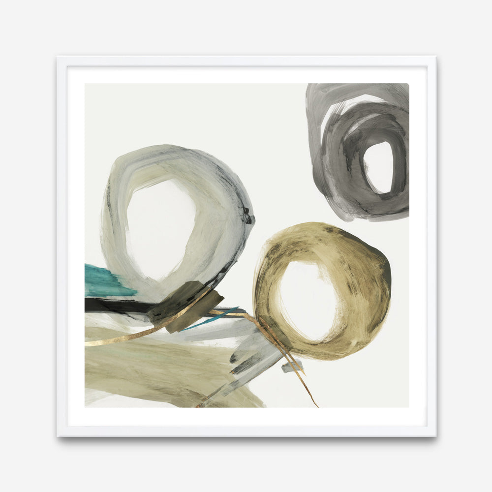 Shop Rings And Lines II (Square) Art Print a painted abstract themed wall art print from The Print Emporium wall artwork collection - Buy Australian made fine art painting style poster and framed prints for the home and your interior decor room, TPE-PC-PG628-AP