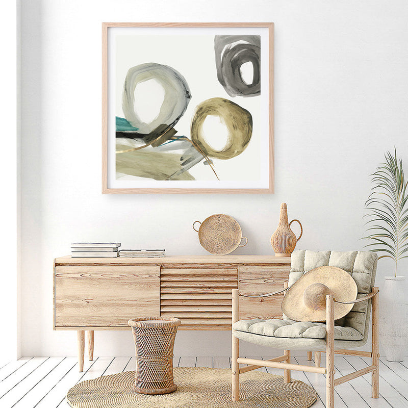Shop Rings And Lines II (Square) Art Print a painted abstract themed wall art print from The Print Emporium wall artwork collection - Buy Australian made fine art painting style poster and framed prints for the home and your interior decor room, TPE-PC-PG628-AP