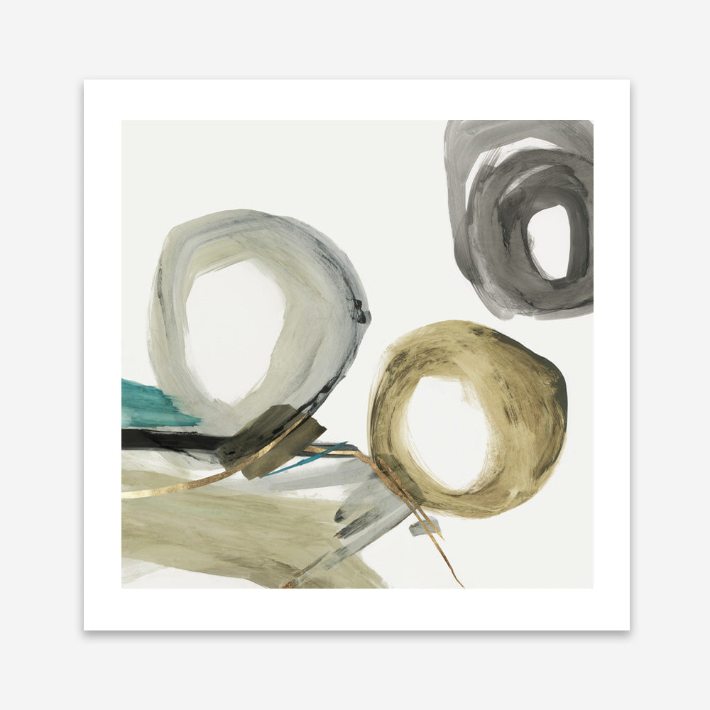 Shop Rings And Lines II (Square) Art Print a painted abstract themed wall art print from The Print Emporium wall artwork collection - Buy Australian made fine art painting style poster and framed prints for the home and your interior decor room, TPE-PC-PG628-AP