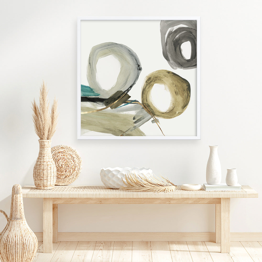 Shop Rings And Lines II (Square) Art Print a painted abstract themed wall art print from The Print Emporium wall artwork collection - Buy Australian made fine art painting style poster and framed prints for the home and your interior decor room, TPE-PC-PG628-AP