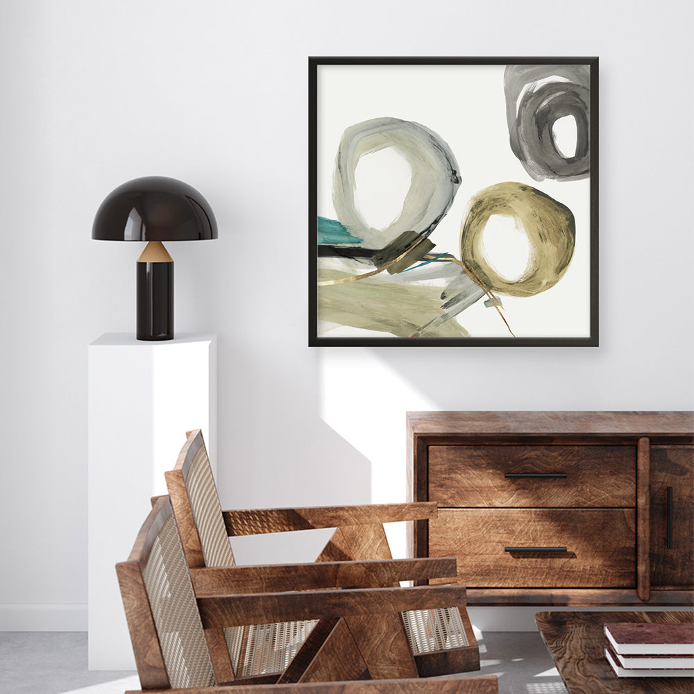 Shop Rings And Lines II (Square) Art Print a painted abstract themed wall art print from The Print Emporium wall artwork collection - Buy Australian made fine art painting style poster and framed prints for the home and your interior decor room, TPE-PC-PG628-AP