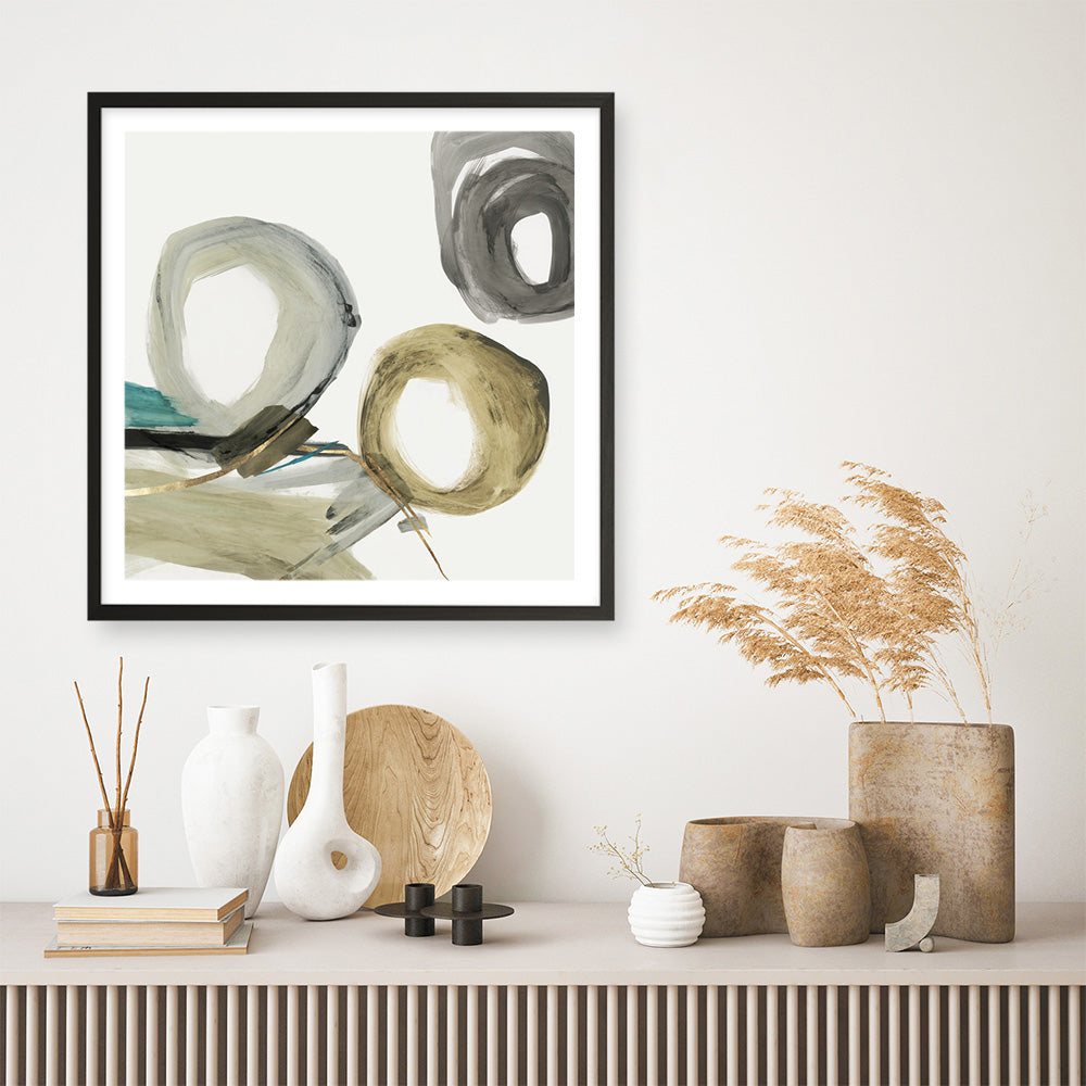 Shop Rings And Lines II (Square) Art Print a painted abstract themed wall art print from The Print Emporium wall artwork collection - Buy Australian made fine art painting style poster and framed prints for the home and your interior decor room, TPE-PC-PG628-AP