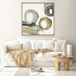 Shop Rings And Lines II (Square) Canvas Print a painted abstract themed framed canvas wall art print from The Print Emporium artwork collection - Buy Australian made fine art painting style stretched canvas prints for the home and your interior decor space, TPE-PC-PG628-CA-40X40-NF