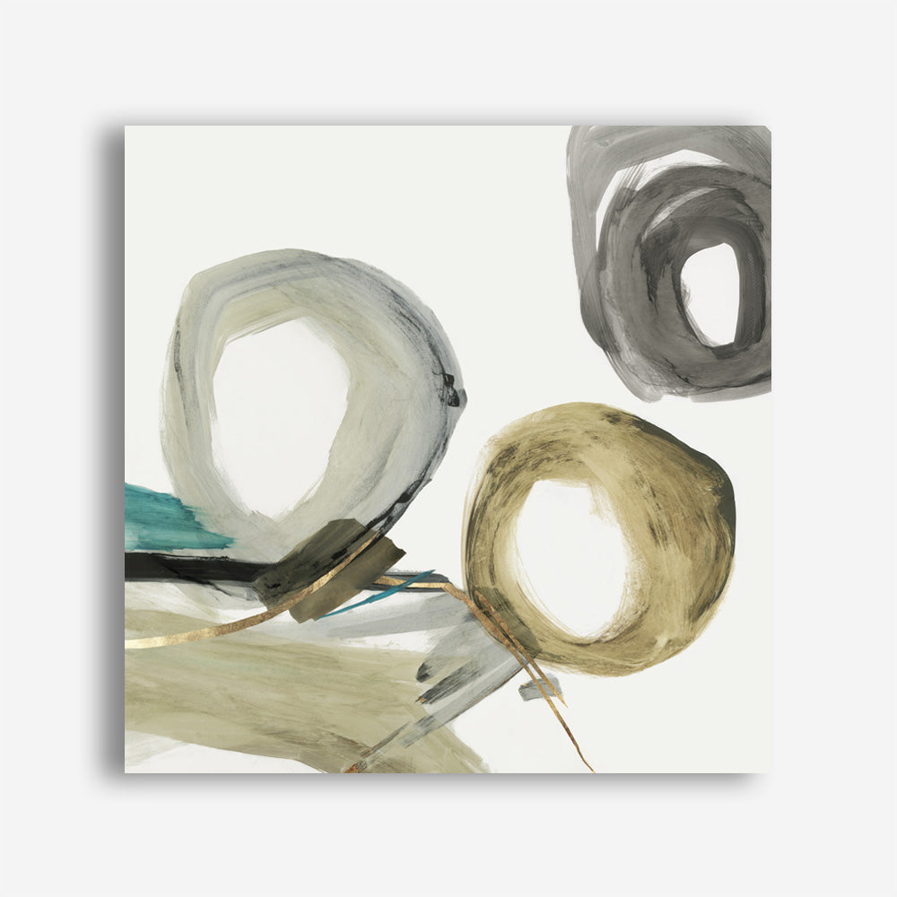 Shop Rings And Lines II (Square) Canvas Print a painted abstract themed framed canvas wall art print from The Print Emporium artwork collection - Buy Australian made fine art painting style stretched canvas prints for the home and your interior decor space, TPE-PC-PG628-CA-40X40-NF