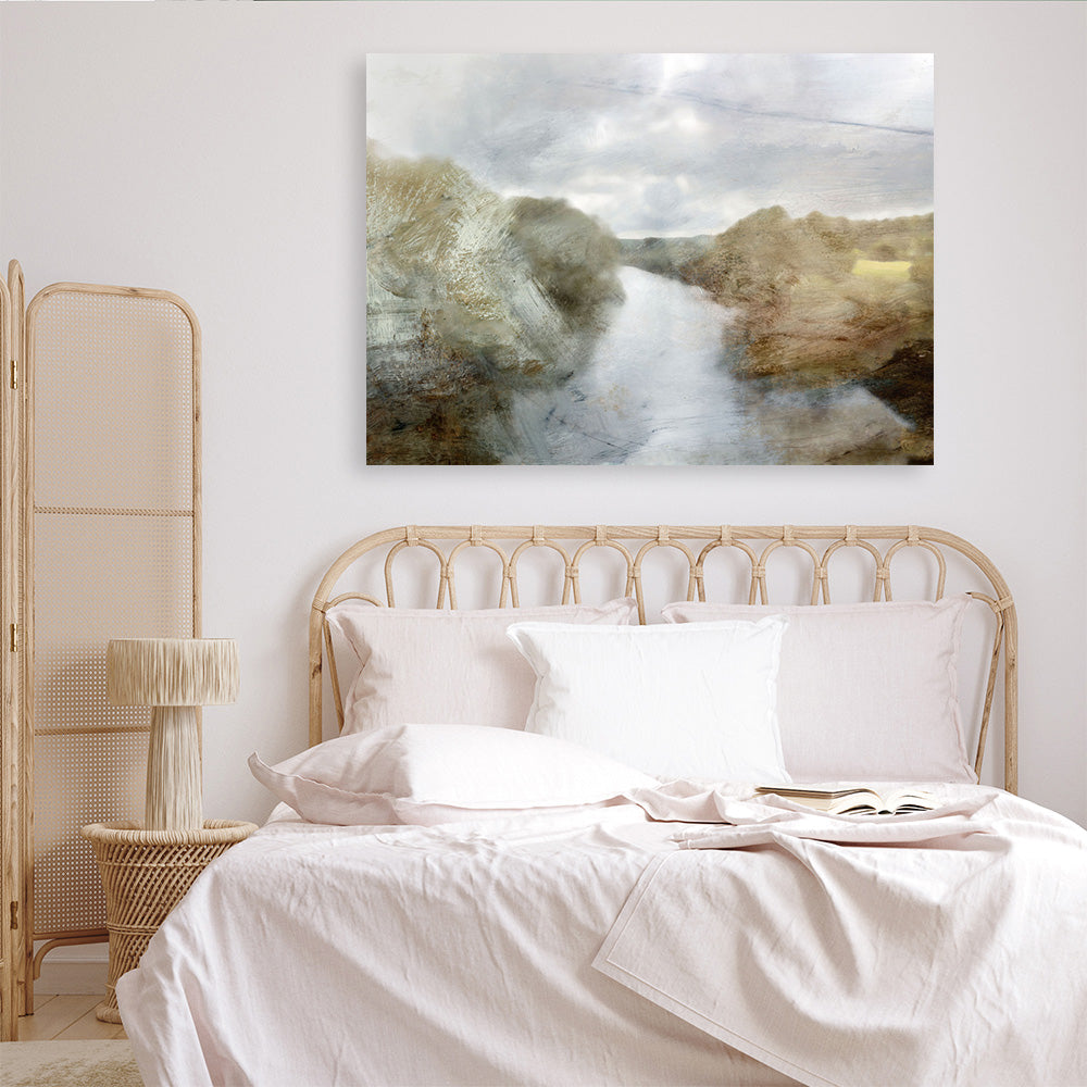 Shop Riverside Canvas Print a painted abstract themed framed canvas wall art print from The Print Emporium artwork collection - Buy Australian made fine art painting style stretched canvas prints for the home and your interior decor space, TPE-DH-138-CA-35X46-NF