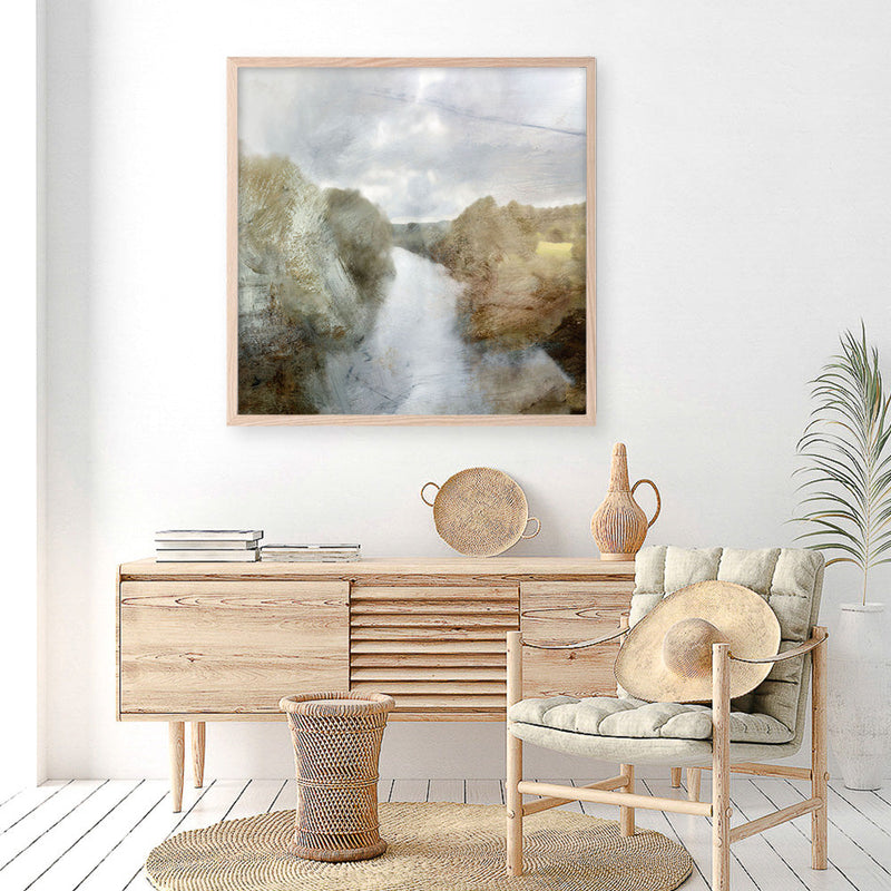 Shop Riverside (Square) Art Print a painted abstract themed wall art print from The Print Emporium wall artwork collection - Buy Australian made fine art painting style poster and framed prints for the home and your interior decor room, TPE-DH-222-AP