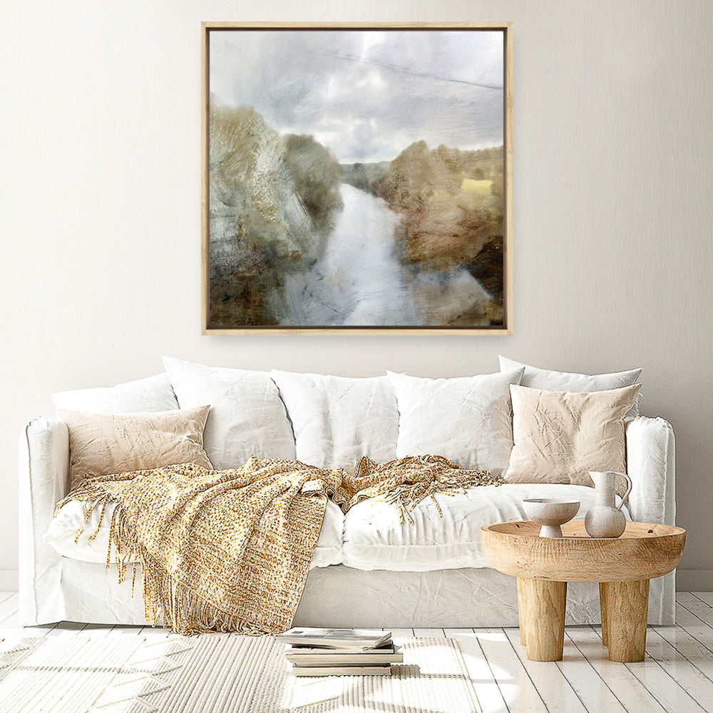 Shop Riverside (Square) Canvas Print a painted abstract themed framed canvas wall art print from The Print Emporium artwork collection - Buy Australian made fine art painting style stretched canvas prints for the home and your interior decor space, TPE-DH-222-CA-40X40-NF