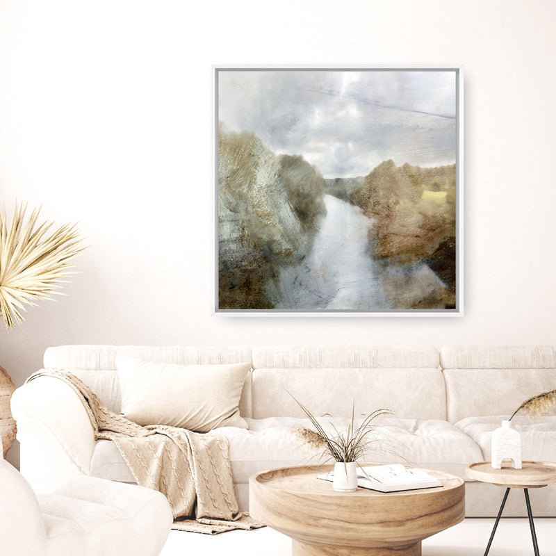 Shop Riverside (Square) Canvas Print a painted abstract themed framed canvas wall art print from The Print Emporium artwork collection - Buy Australian made fine art painting style stretched canvas prints for the home and your interior decor space, TPE-DH-222-CA-40X40-NF