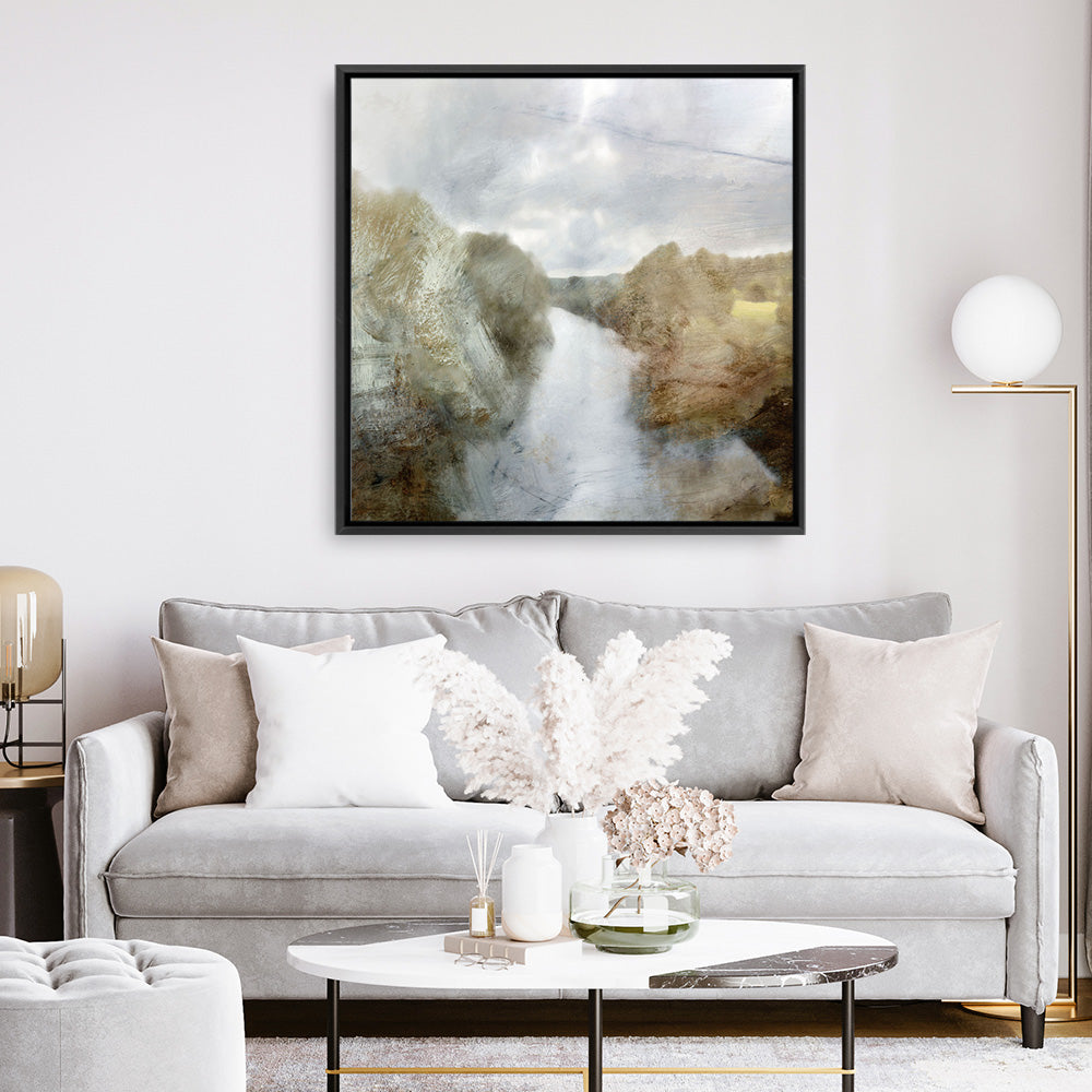 Shop Riverside (Square) Canvas Print a painted abstract themed framed canvas wall art print from The Print Emporium artwork collection - Buy Australian made fine art painting style stretched canvas prints for the home and your interior decor space, TPE-DH-222-CA-40X40-NF