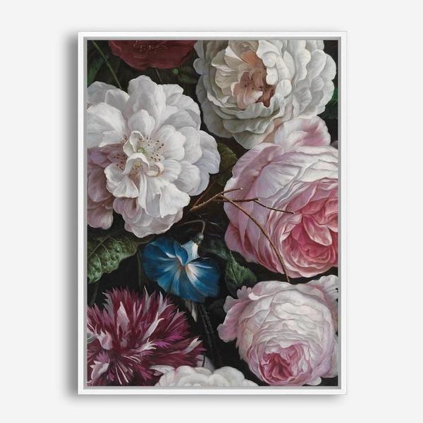 Shop Romantic Floral Canvas Print a floral themed painted framed canvas wall art print from The Print Emporium artwork collection - Buy Australian made fine art painting style stretched canvas prints for the home and your interior decor space, TPE-023-CA-35X46-NF