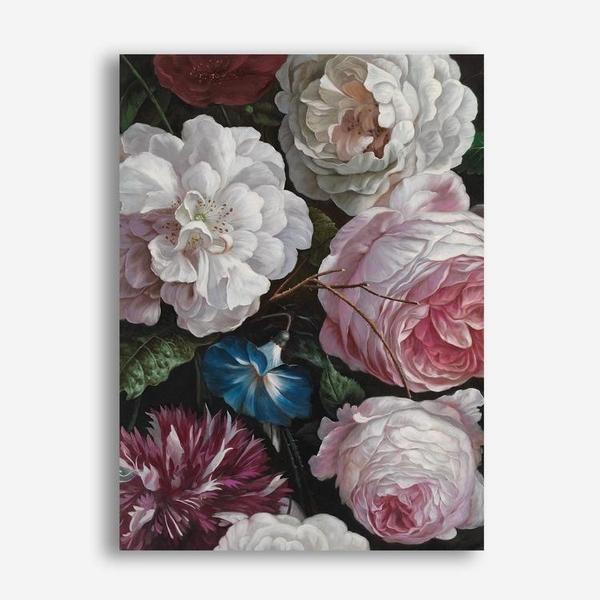 Shop Romantic Floral Canvas Print a floral themed painted framed canvas wall art print from The Print Emporium artwork collection - Buy Australian made fine art painting style stretched canvas prints for the home and your interior decor space, TPE-023-CA-35X46-NF