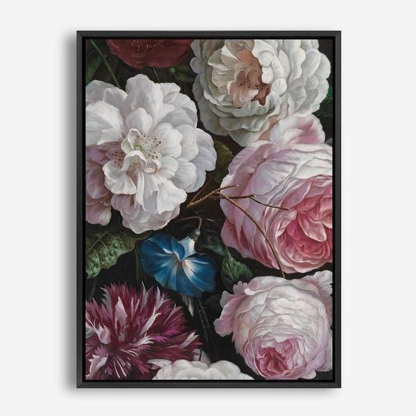 Shop Romantic Floral Canvas Print a floral themed painted framed canvas wall art print from The Print Emporium artwork collection - Buy Australian made fine art painting style stretched canvas prints for the home and your interior decor space, TPE-023-CA-35X46-NF