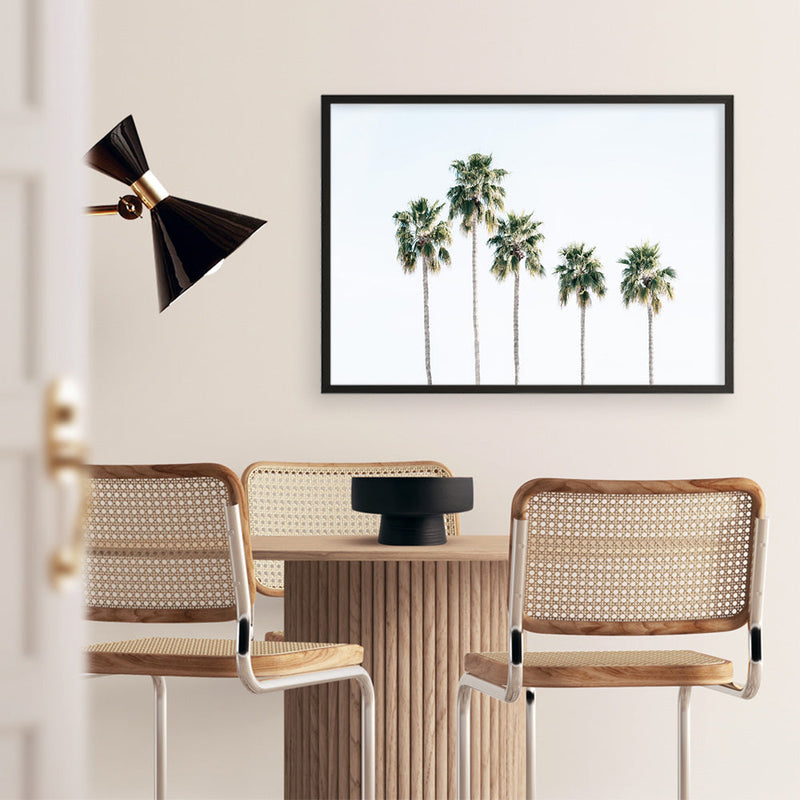 Shop Row Of Palms Photo Art Print a coastal themed photography wall art print from The Print Emporium wall artwork collection - Buy Australian made fine art poster and framed prints for the home and your interior decor, TPE-1248-AP