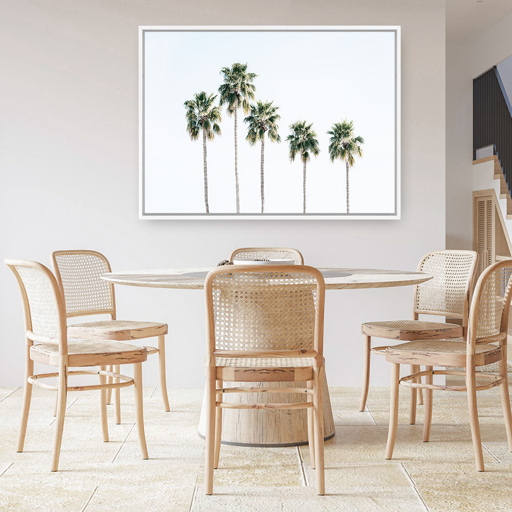 Shop Row Of Palms Photo Canvas Print a coastal themed photography framed stretched canvas print from The Print Emporium wall artwork collection - Buy Australian made prints for the home and your interior decor space, TPE-1248-CA-35X46-NF