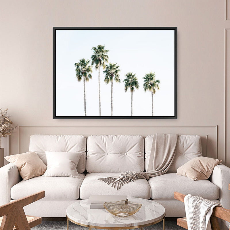 Shop Row Of Palms Photo Canvas Print a coastal themed photography framed stretched canvas print from The Print Emporium wall artwork collection - Buy Australian made prints for the home and your interior decor space, TPE-1248-CA-35X46-NF