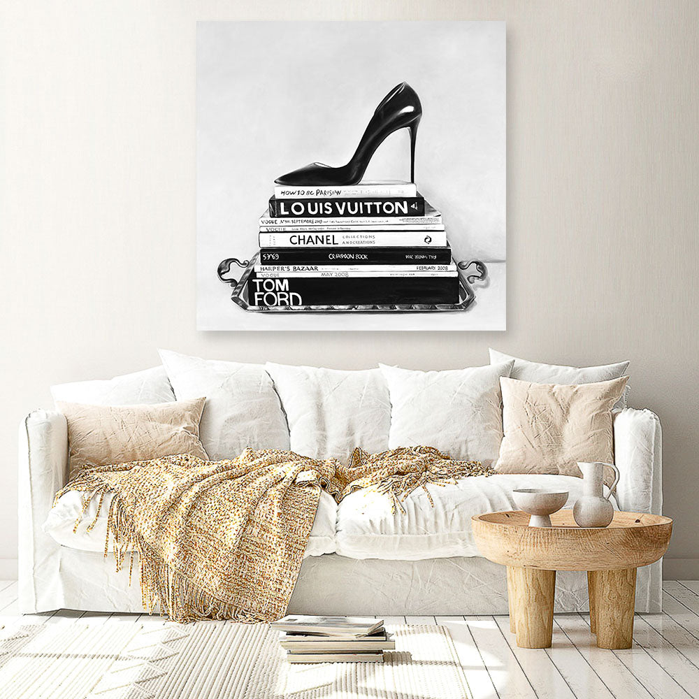 Shop Runway Reads (Square) Canvas Print a Hamptons style themed painted framed canvas wall art print from The Print Emporium artwork collection - Buy Australian made fine art painting style stretched canvas prints for the home and your interior decor space, TPE-193-CA-40X40-NF